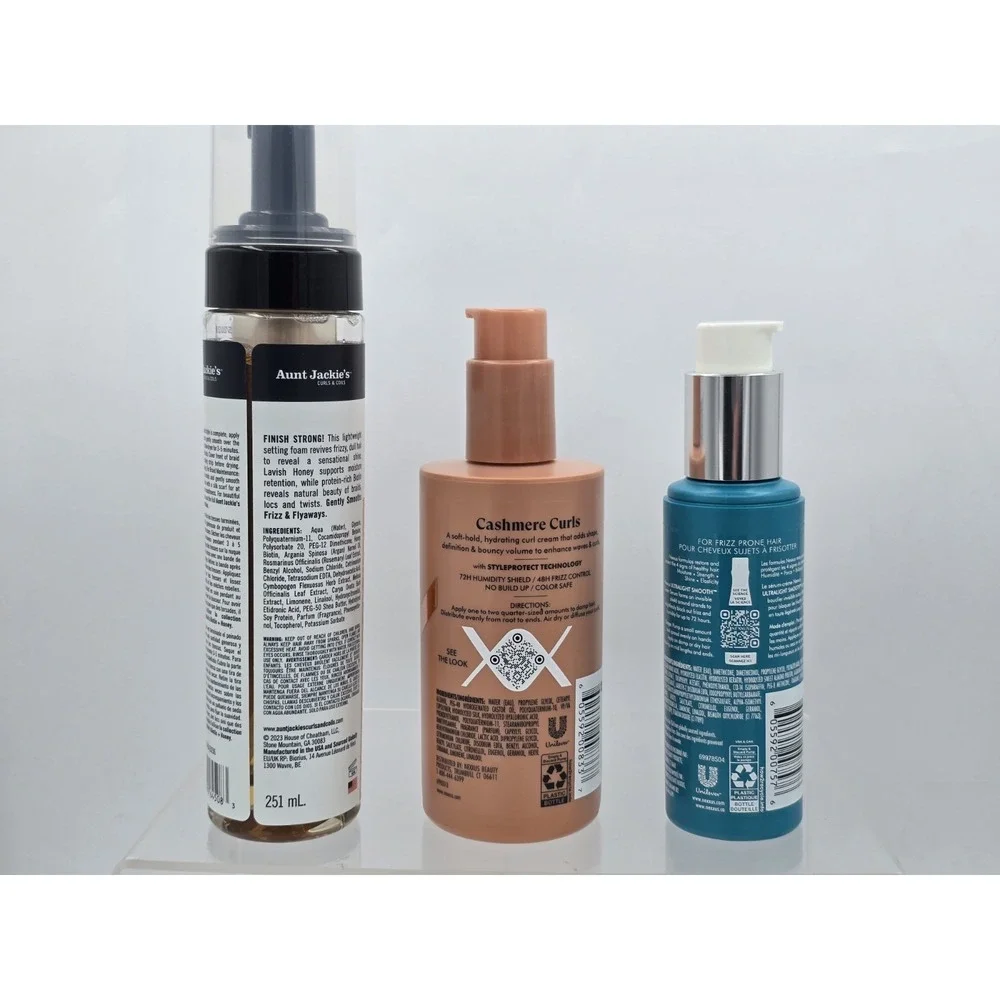Hair Care Kit - Frizz Protection, Curl Cream, Braid Setting Foam,‎ Hair Brush